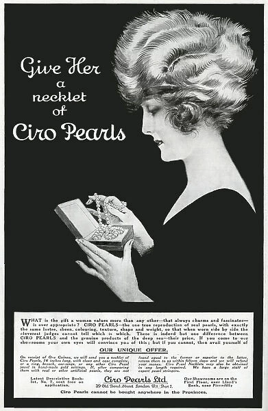 Advert for Ciro pearls 1922
