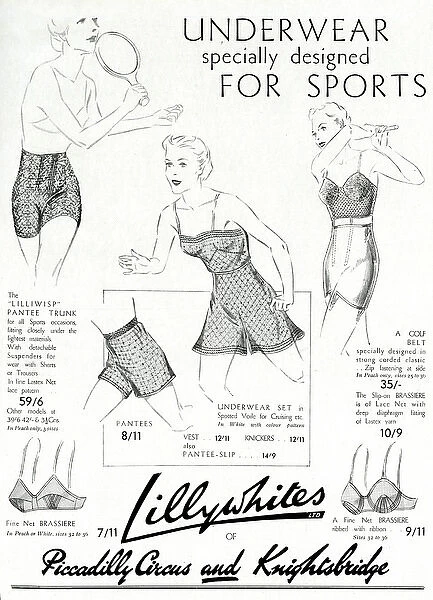 Advert for Lillywhites womens sportswear 1937