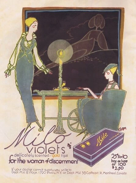 Advert for Milo Violets cigarettes, 1918
