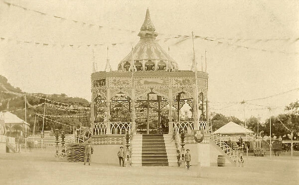 Bandstand decorated for 1911 Coronation, Gibraltar