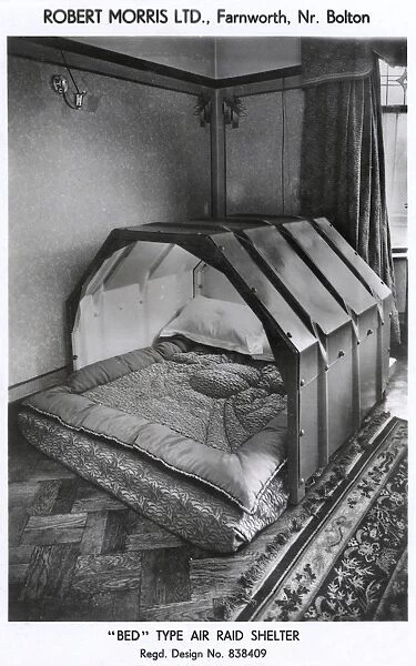 Bed type air raid shelter, WW2