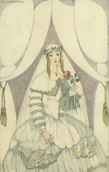 Bride with a red rose