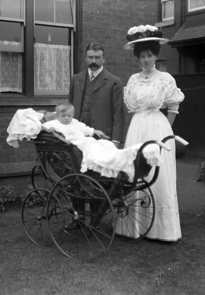 Edwardian couple with baby