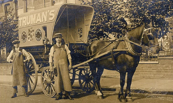 Horse-drawn cart for Trumans Brewery in Ashford, Kent