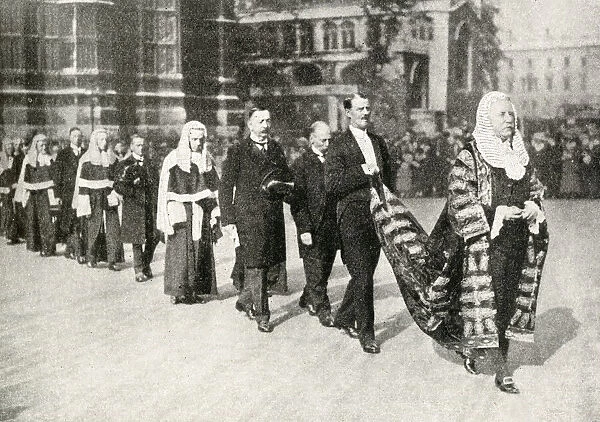 Judges processing from Westminster Abbey, London