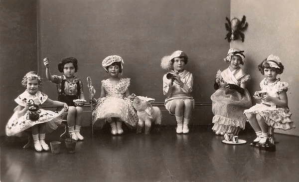Little girls in nursery rhyme fancy dress