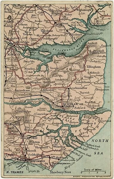 A map showing south-east Essex
