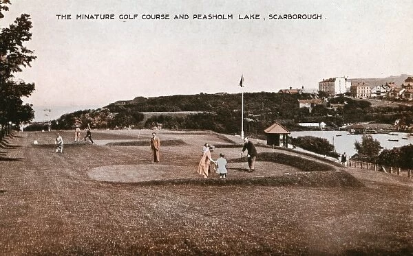 Miniature golf course and Peasholm Lake, Scarborough
