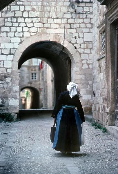 An old woman wearing traditional costume, Dubrovnik