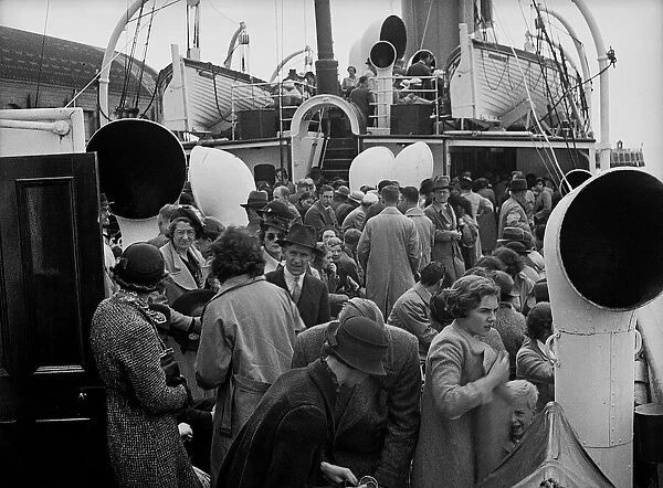 Passengers prepare to disembark from ferry at Dieppe