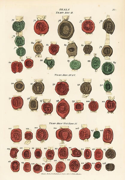 Personal seals in wax from the Middle Ages