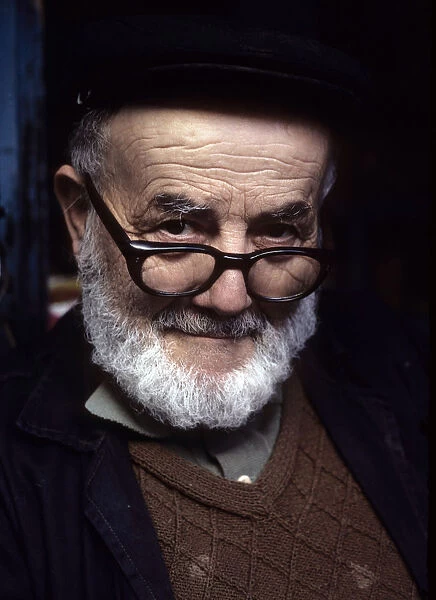 Portrait of a man outside an Istanbul shop, Turkey