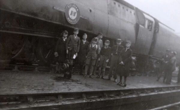 School boy trainspotters