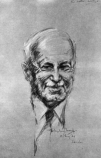 Sir William Worsley, as sketched by Stephen Ward, 1961
