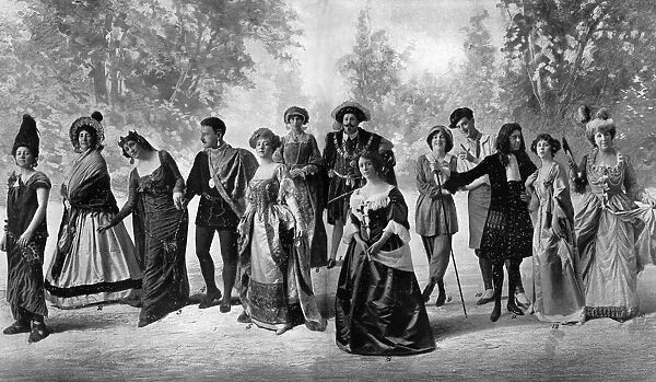 Society at a costume ball, 1912
