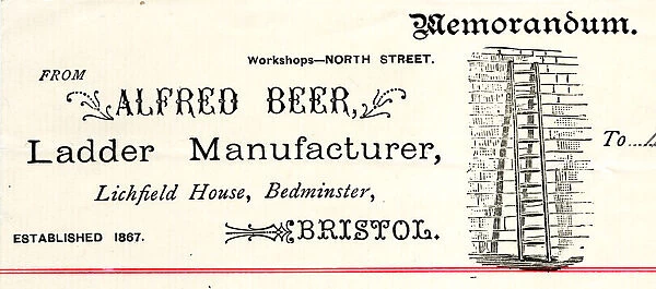 Stationery, Alfred Beer of Bristol, Ladder Manufacturer