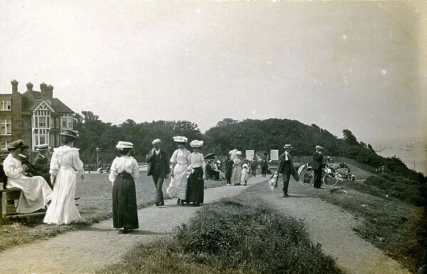 The Tankerton Hotel & Fine Edwardian Ladies on the Cliff-Top