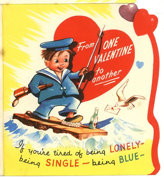 Valentine card, sailor boy