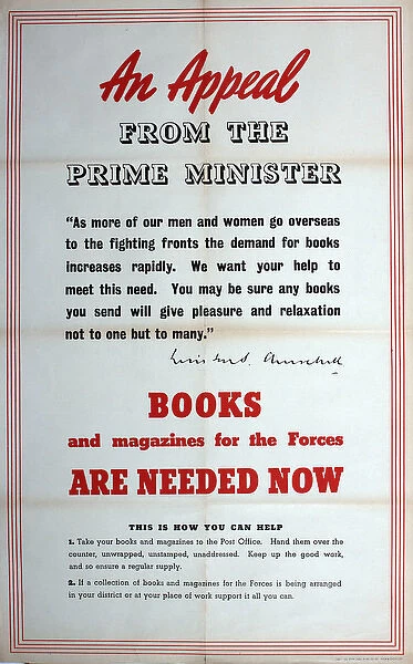 WW2 poster, Books are needed now