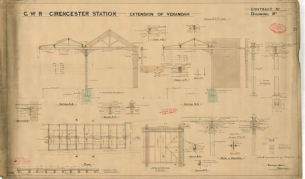 GWR Cirencester Station - Extension of Verandah [N. D]