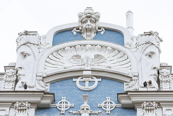 Art Noveau architecture in Central Riga, Latvia, Baltic States, Europe