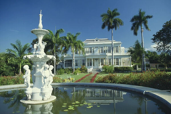 10028553. WEST INDIES Jamaica Kingston Devon House with ornate fountain