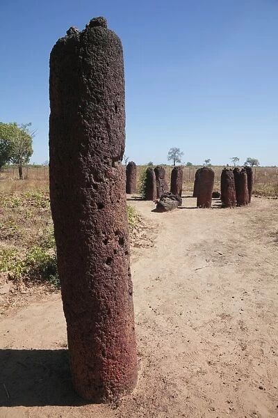 Stones marking burial site, Wassu Stone Circles, Gambia, january