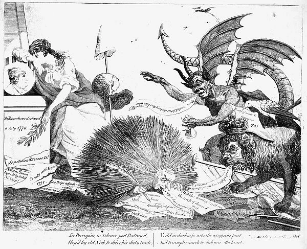 FEDERALIST CARTOON. A Republican engraved cartoon, c1799, lampooning the English political journalist and Federalist editor, William Cobbett ( Peter Porcupine )