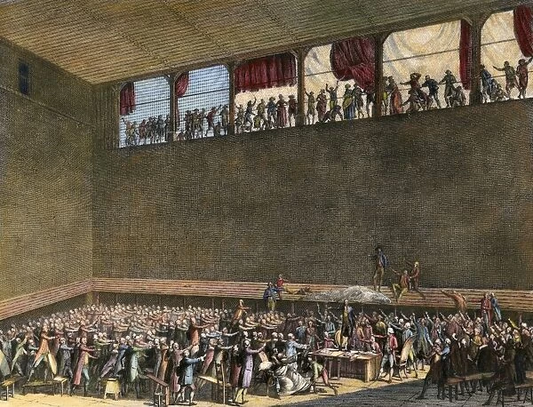 FRENCH REVOLUTION, 1789. The deputies of the Third Estate taking an oath on the