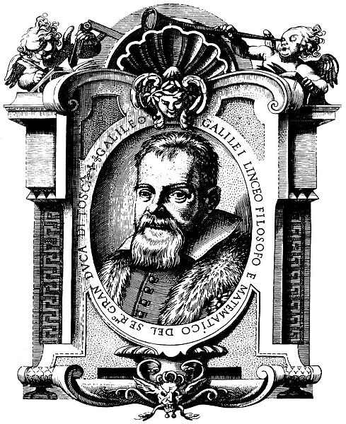GALILEO GALILEI (1564-1642). Italian astronomer and physicist. Line engraving from his Sidereus Nuncius, Florence, Italy, 1610