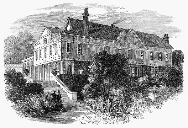 GREAT BRITAIN: HOUSE. A manufacturers house in London, England. Wood engraving, mid-19th century