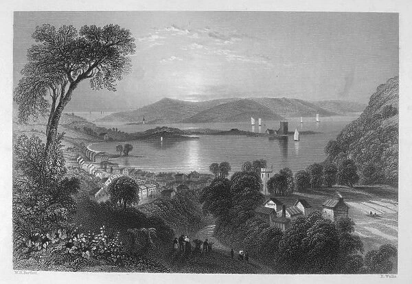 IRELAND: LARNE, c1840. View of Larne, County Antrim, Northern Ireland. Steel engraving, English, c1840, after William Henry Bartlett