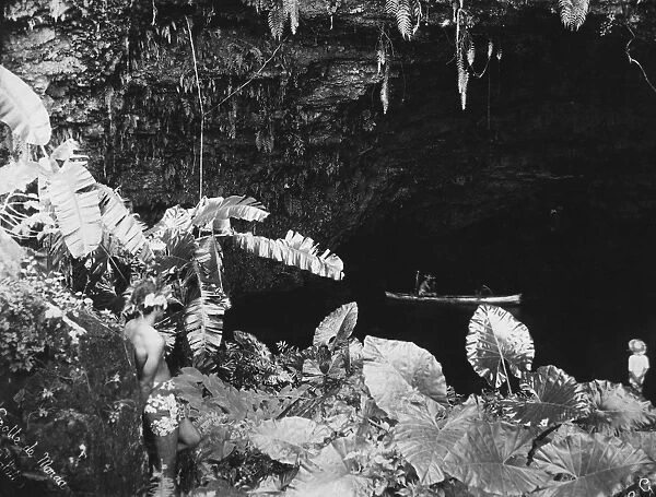 TAHITI: MARa GROTTO. The Maraa Grotto in Tahiti, French Polynesia. Photograph by Lucien Gauthier