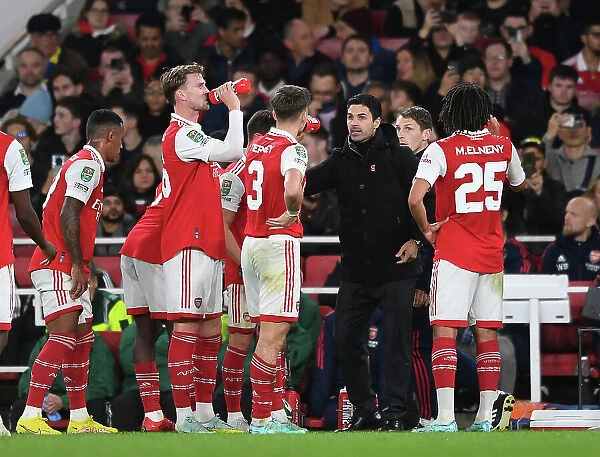 Arsenal Manager Mikel Arteta Motivating Team During Carabao Cup Clash vs Brighton & Hove Albion (2022-23)
