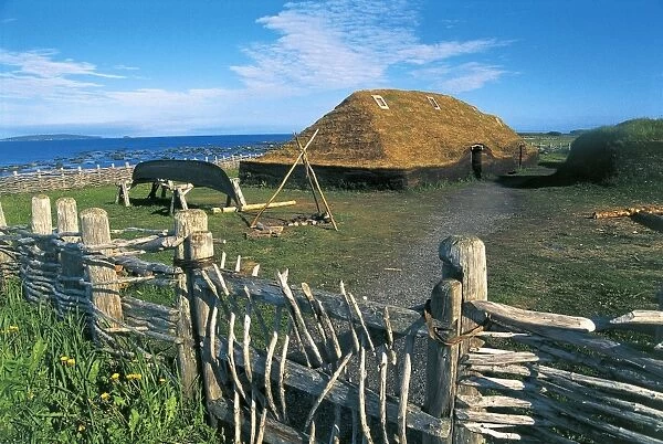 Canada, Newfoundland, Terranova Island, Newfoundland and Labrador, L Anse aux Meadows National Historic Site, Reconstruction of Viking houses