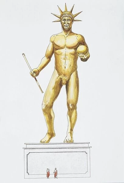 Colossal Nero statue, 1st century, drawing