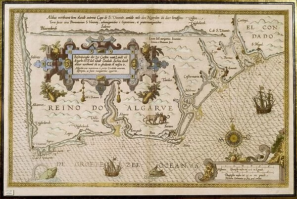 Southern Portugal and the Kingdom of Algarve, from Speculum Nauticum super Maris Navigation Occidentalis Contectum by Lucas Janszoon Waghenaer, 1586