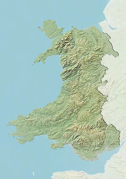Wales, United Kingdom, Relief Map
