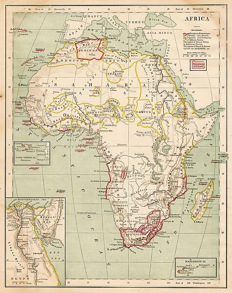 Map of Africa 1877