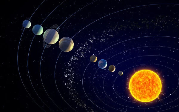The solar system, illustration