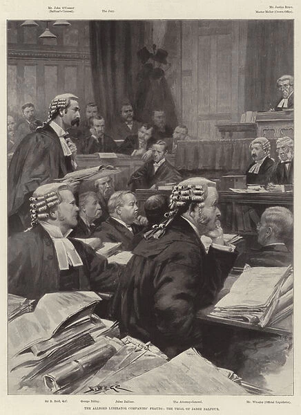 The Alleged Liberator Companies Frauds, the Trial of Jabez Balfour (litho)