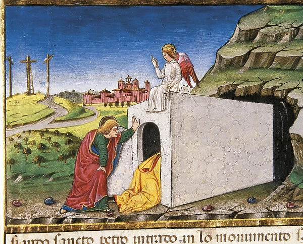 The apostles Peter and John discover the tomb of the empty Christ