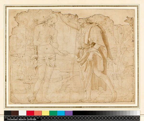 Baptism of Christ (recto), 15th century (pen & brown wash) [see 5938231]