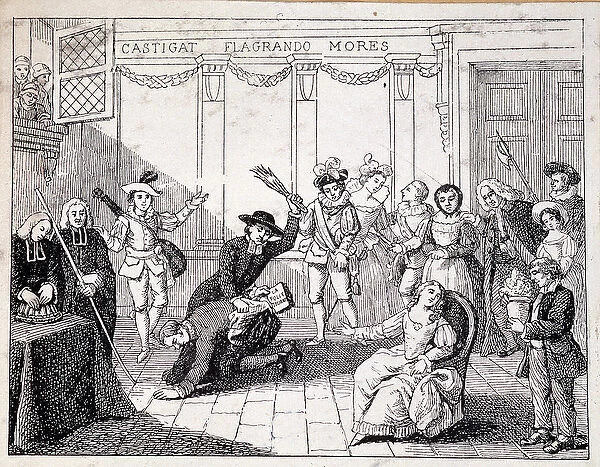 Beaumarchais whipping in Saint Lazare - scene of fustigation by Beaumarchais