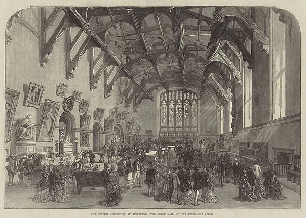 The British Association at Edinburgh, the Great Hall of the Parliament House (engraving)
