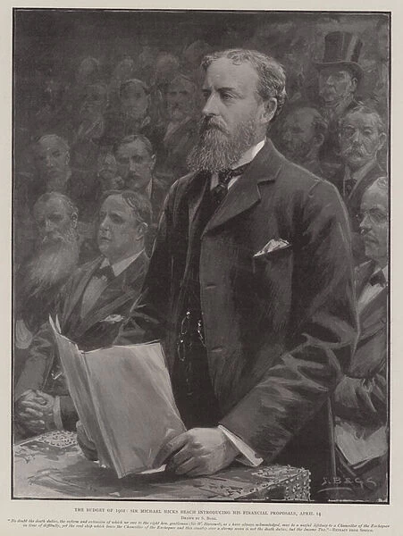 The Budget of 1902, Sir Michael Hicks Beach introducing his Financial Proposals, 14 April (litho)