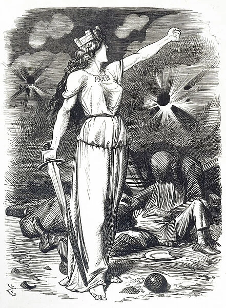 Cartoon commenting on the Siege of Paris, which took place during the Franco-Prussian War
