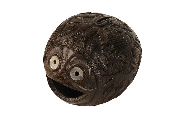 Carved coconut money box bugbear, Spanish Colonial, c. 1800 (coconut)
