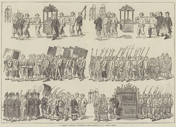 A Chinese Marriage Procession (engraving)