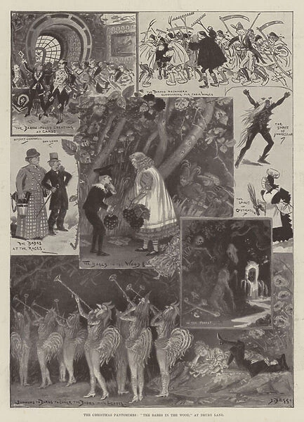 The Christmas Pantomimes, 'The Babes in the Wood, 'at Drury Lane (litho)